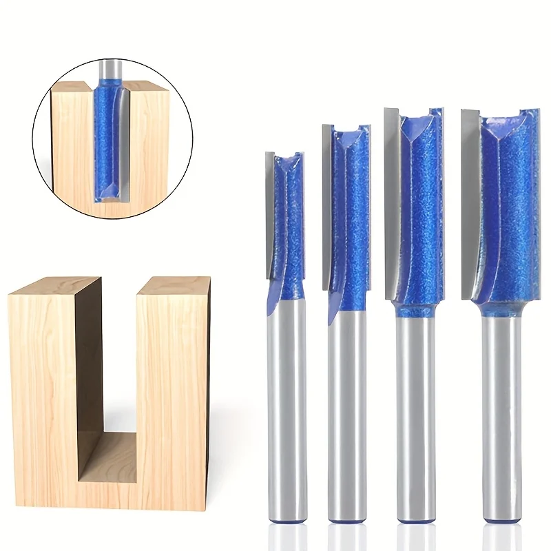 ‌"4 Pcs 1/4" Shank Triple-Bead Router Bits - Professional Woodworking & CNC Grooving Cutter Set"‌