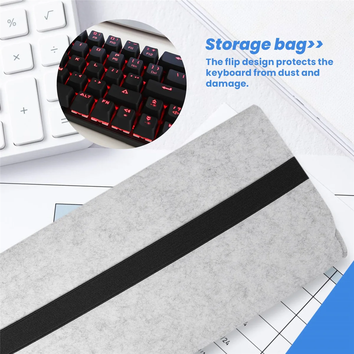 Mechanical Keyboard Bag, Simple, Comfortable, Portable, Dust-Proof and Wear-Resistant Practical Storage Bag(87 Key)