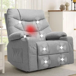 Extra Large Recliner, Suitable for Tall Elderly People, with Heating and Massage Functions