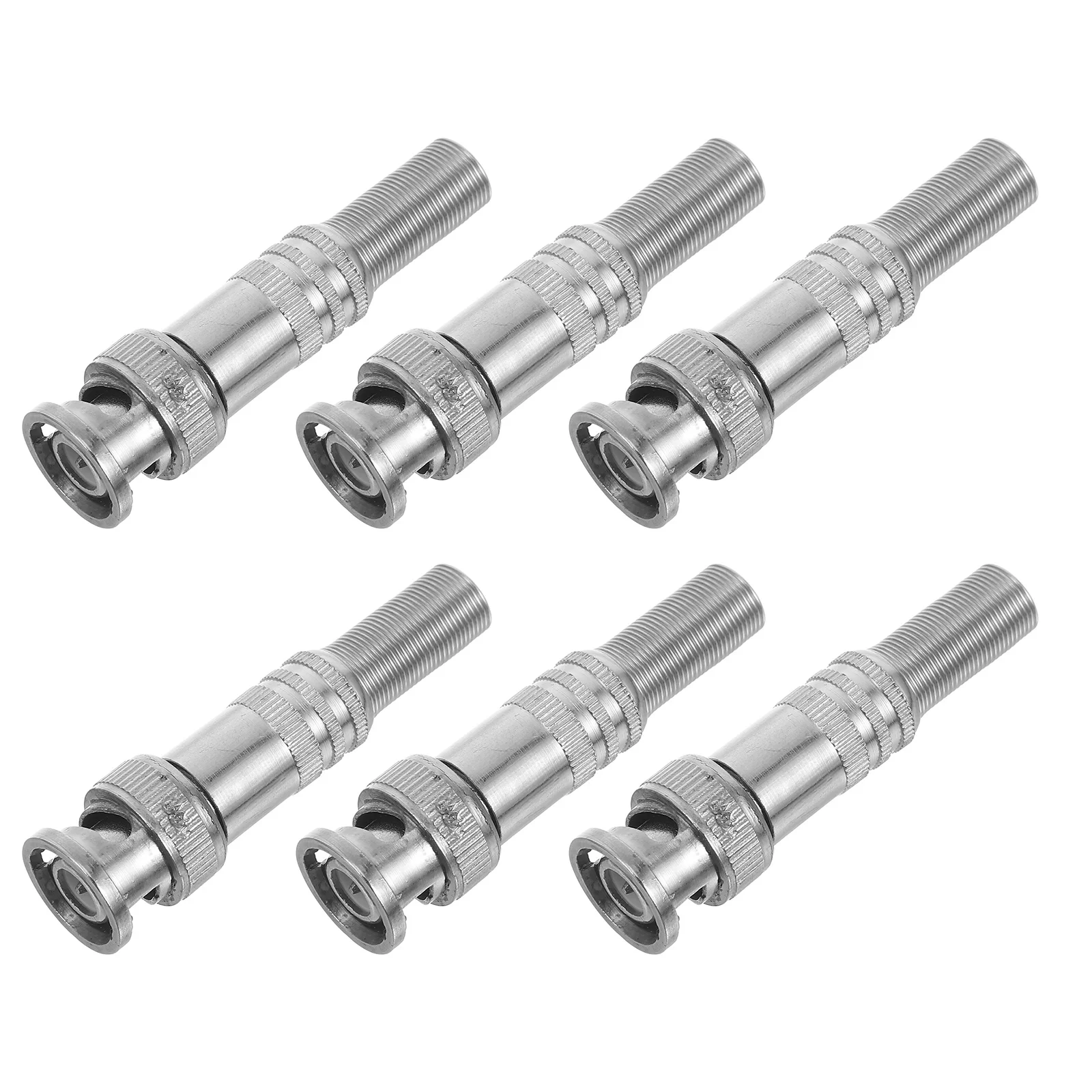 

6Pcs Video Connector Metal Core Solder-Free Crimp Connector for Security Camera Coaxial Cable Extension High Definition