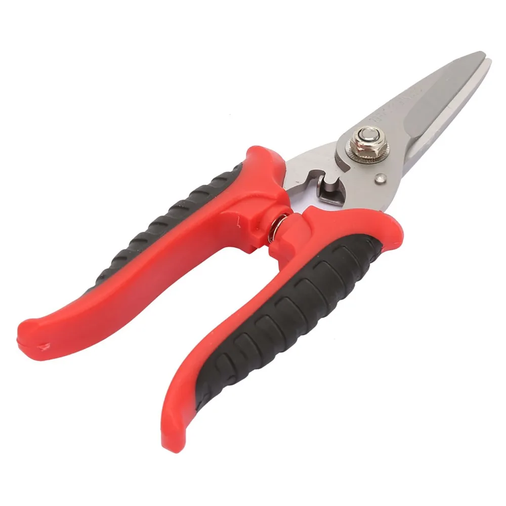 Cutting Tool 3CR13 Steel Garden Scissors 180mm Straight Head Pruning Scissors Garden Tool Electrician Tool