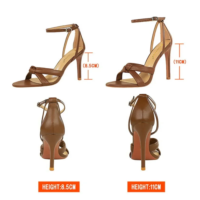 BIGTREE Summer Sexy Fashion High Heels Out Open-Toe Cross Strap Nightclub Party Women\'s Shoes One-Line Sandals For Women