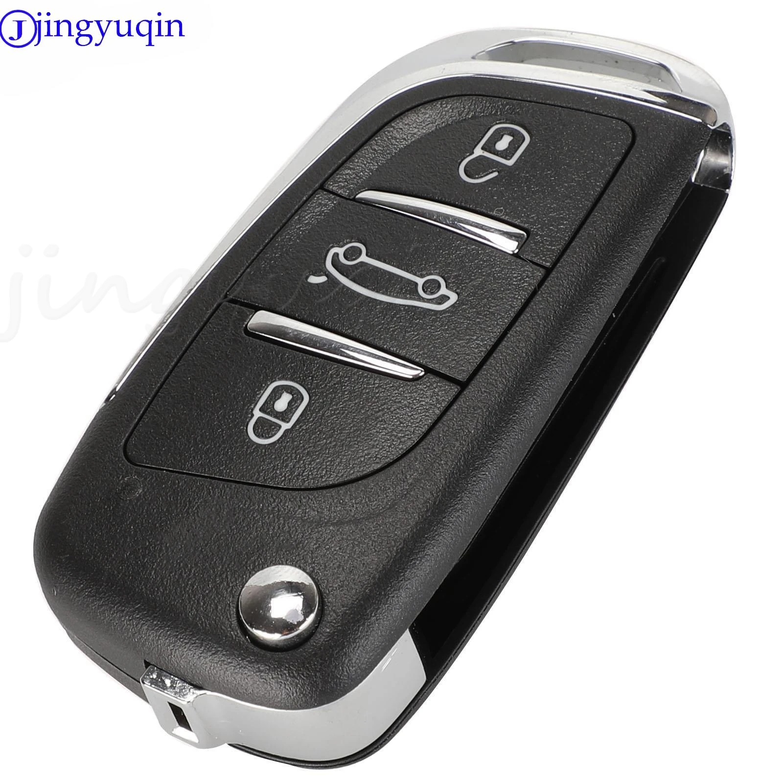 Jingyuqin 3Buttons Remote Control For Ssangyong Key With Electronics 433 Mhz Actyon Kyron Rexton Korando Uncut Blade Car Keys