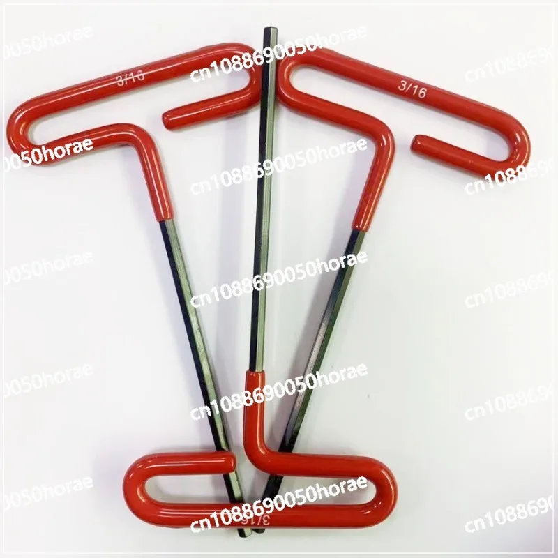 

High Carbon Steel Hardened Red Immersion Plated T-shaped Handle Wrench with Black Rod Diameter of 3/16 * 172