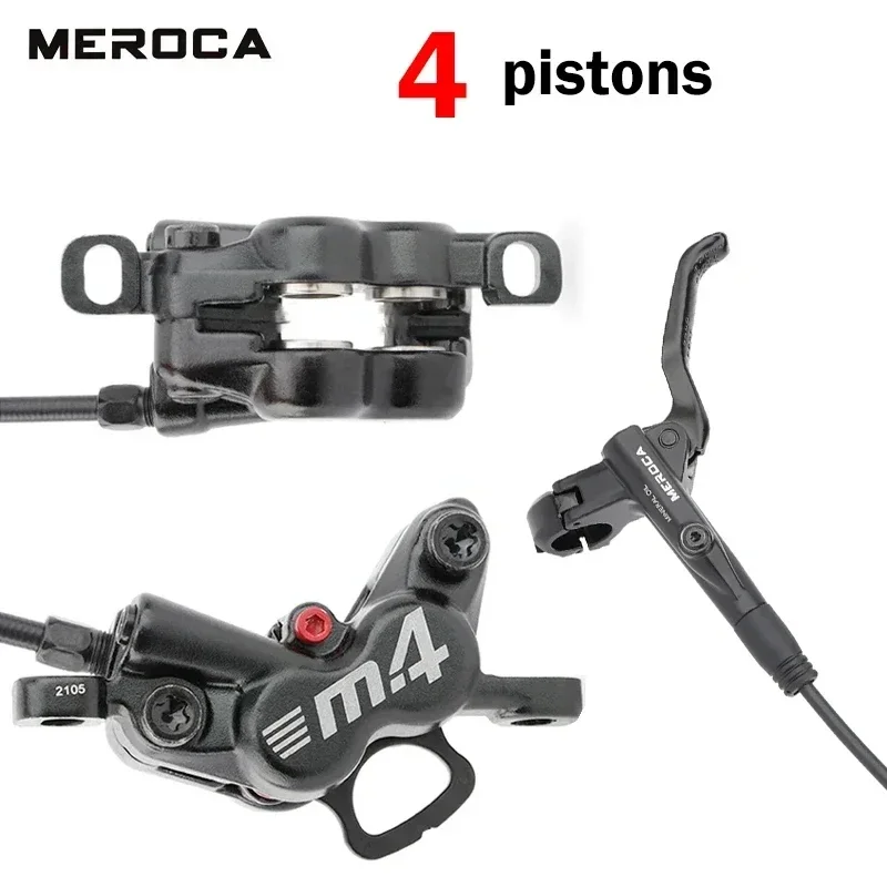 MEROCA M4 aluminum alloy Four-piston hydraulic disc brake Front-800mm/Rear-1400mm for MTB  bicycle Hydraulic 160mm Disc Brake