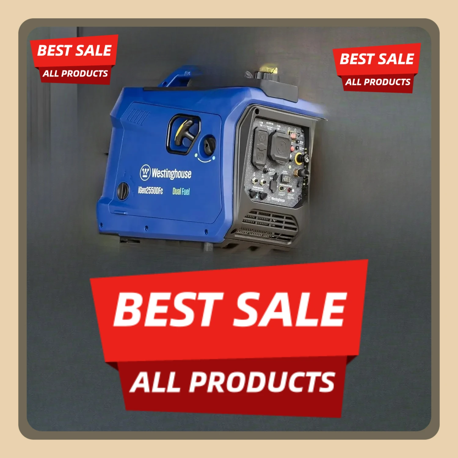 

[XMSJ-Limited Stock, Buy Now!]2550 Peak Watt Super Quiet & Lightweight Portable Inverter Generator, RV Ready 30A Outlet, Gas and