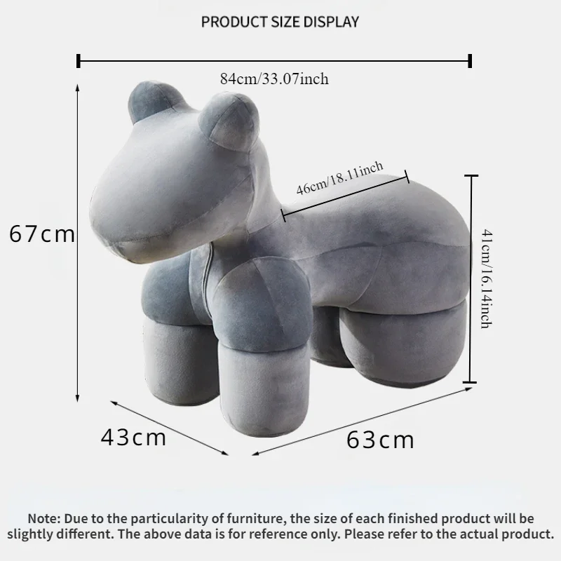 Pony Chair Creative Cartoon Animal Stools Living Room Simple Adult Leisure Ornaments Nordic Puppy Chairs Ottomans Home Furniture