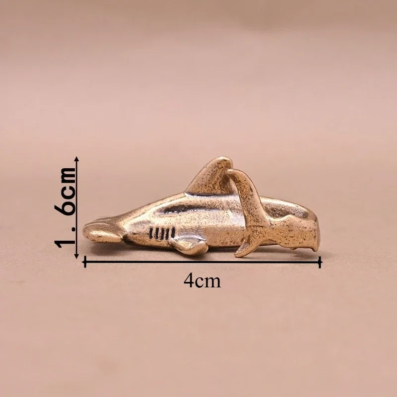 Hammerhead Shark Brass Desk Decoration Vintage Home Decor Accessoires Miniatures Marine Organisms Metal Figurine
