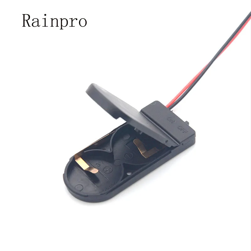 10PCS/LOT Button battery case for CR2032 LIR2032 two 6V with wires with cover and switch battery boxes exclude battery