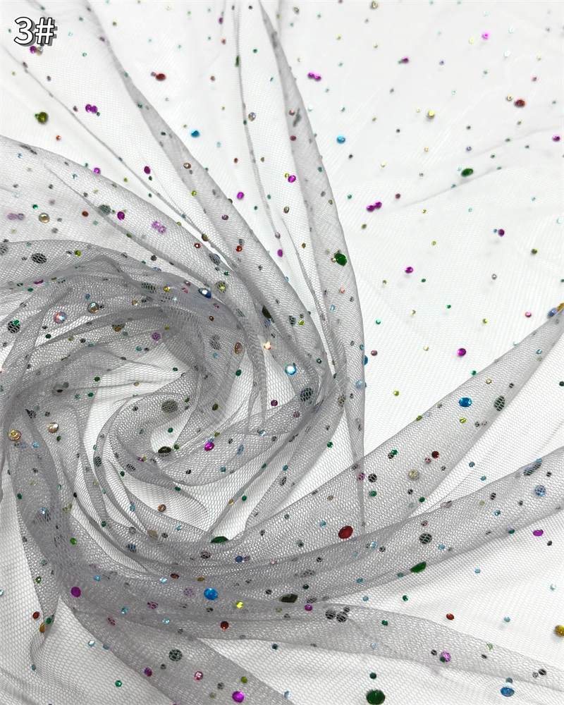 قماش تول من قماش قوس قزح الأورجانزا لخياطة فستان الأطفال قماش شبكي على شكل نجمة لتزيين خلفية ذاتية الصنع