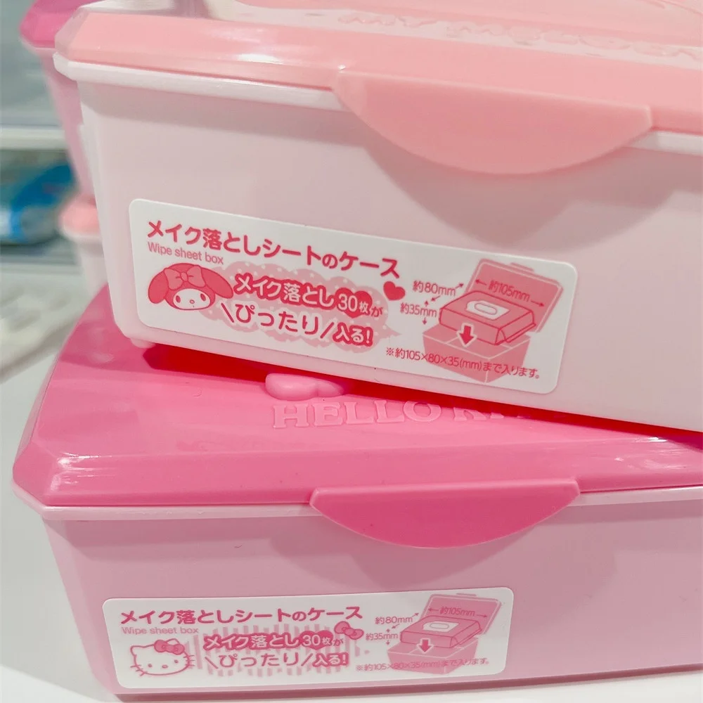 Genuine Sanrio Hello Kitty Melody Storage Box Cartoon Kt Cat Flip Cover Cotton Swabs Hair Clip Band-Aid Stationery Organize Gift view 5