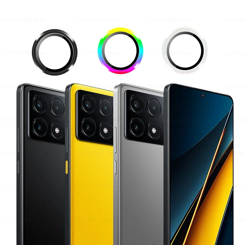 For Xiaomi Poco X6 Pro Aluminium Alloy Camera Protector Case Ring Poco X 6 6Pro PocoX6Pro 5G Back Cover Lens Tempered Glass Film
