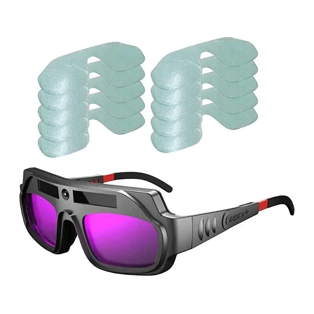 Gafas de soldadura con oscurecimiento automático, gafas de soldador antiarañazos de PP negro para corte por Plasma, piezas de cascos de soldadura de