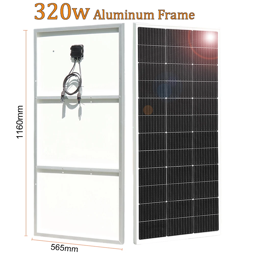 Zonnepaneel 400W 300W 200W 150W Kit Zonnepaneel Aluminium Frame Fotovoltaïsch Paneel 12V Batterijlader voor Camper Boot Thuis RV