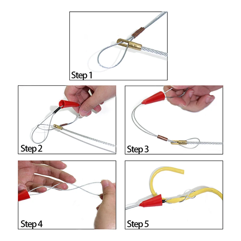 Cable Puller Wire Connector Fish Tape Fastener Tool Universal Wire Traction Steel Rope Quick Pulling Wire Cable Puller