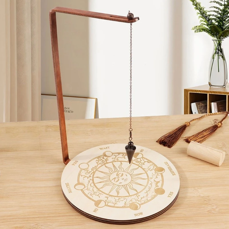 Wooden Pendulum Board Swing Display Shelf Rack Healing Meditation Board Altar Ornaments Unique Home Office Decoration