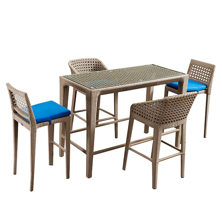 Rectangle Wicker Outdoor Garden Patio Furniture Dining Table and Chair Dining Table Set