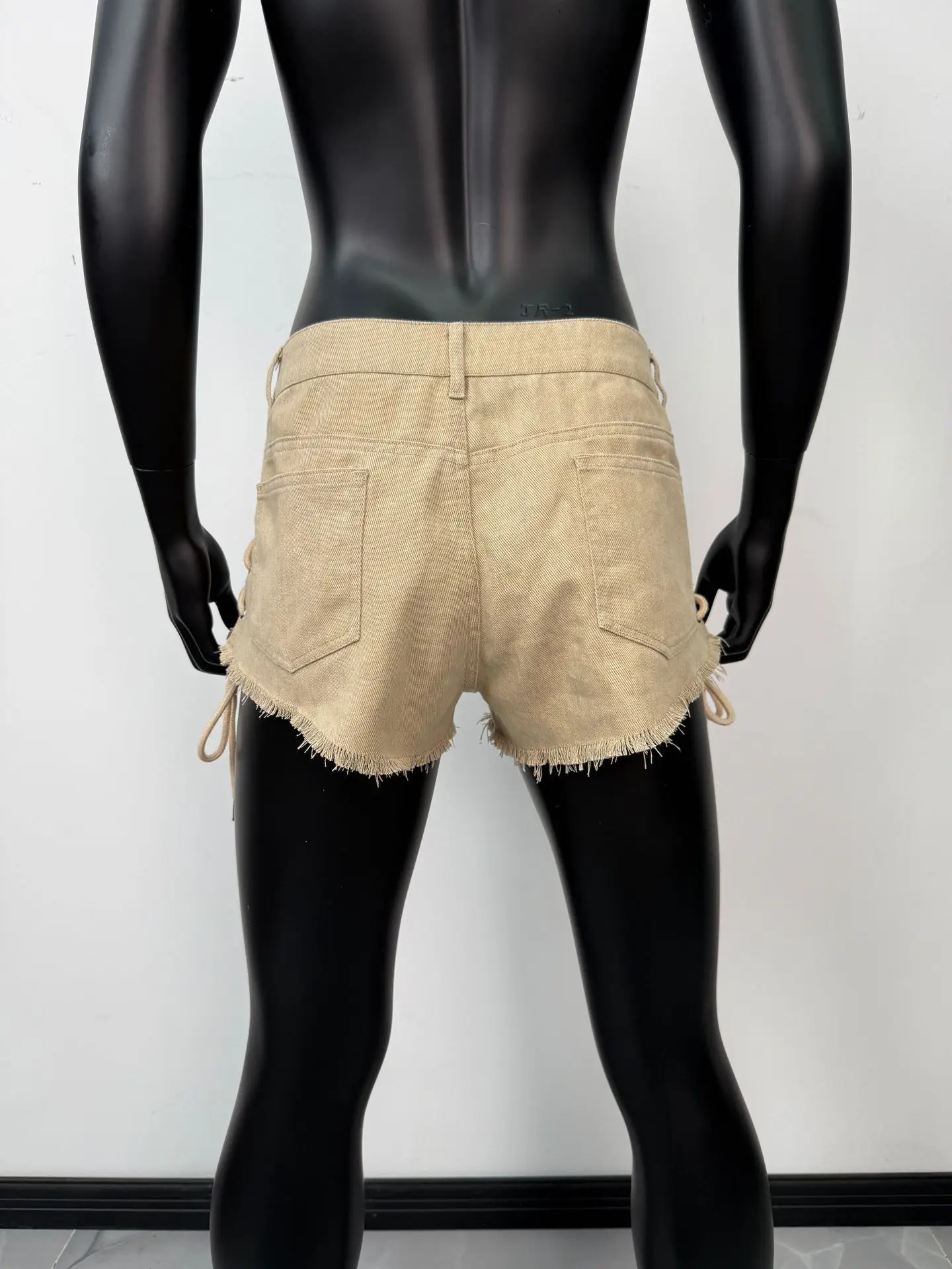 2026 New Summer Women's Lace-up Strap Denim Shorts Washed Beach Y2k Shorts
