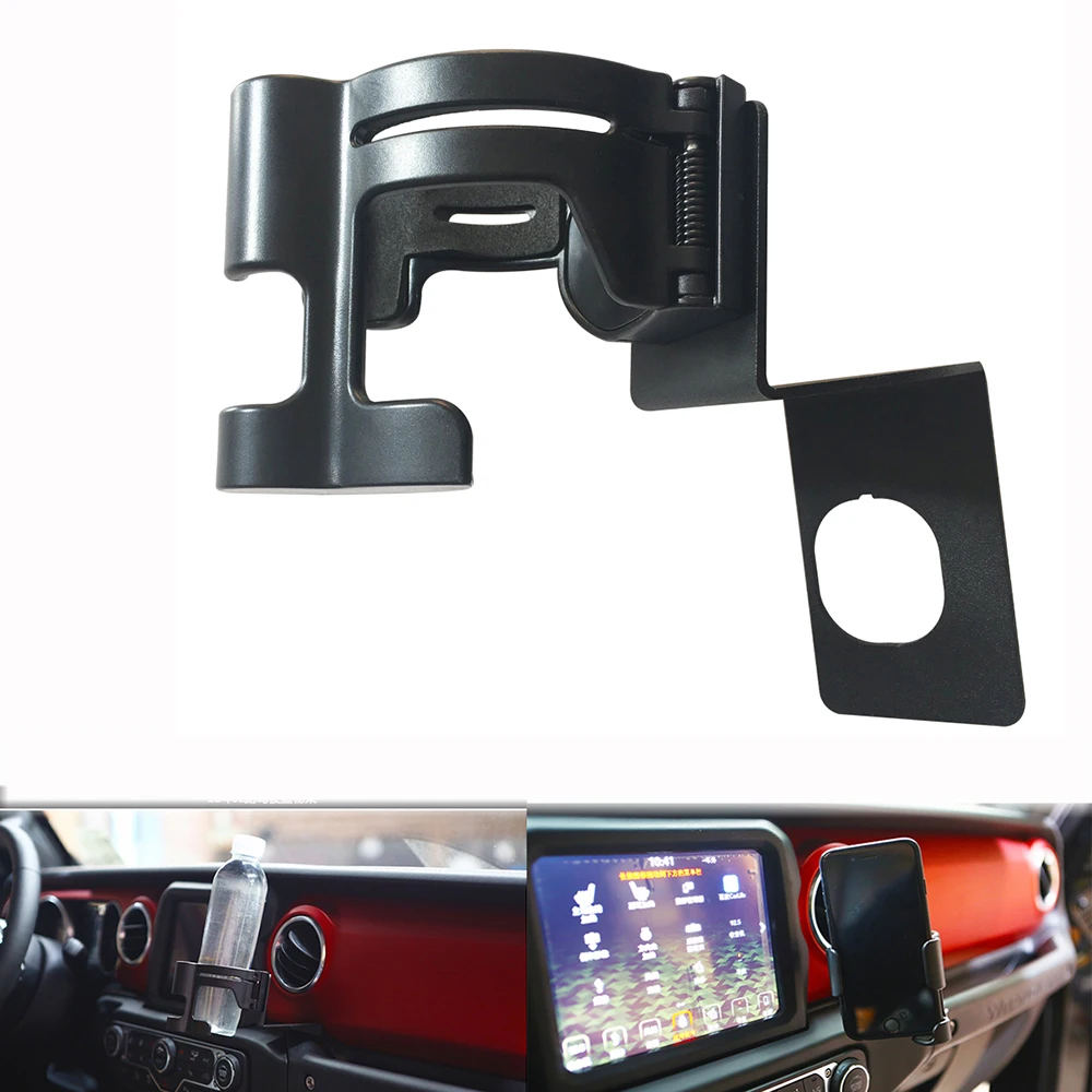 

Drink Cup Phone Holder Multi-Function Cellphone Mount for Jeep Wrangler JL 2018-2022 LANTSUN JL1069