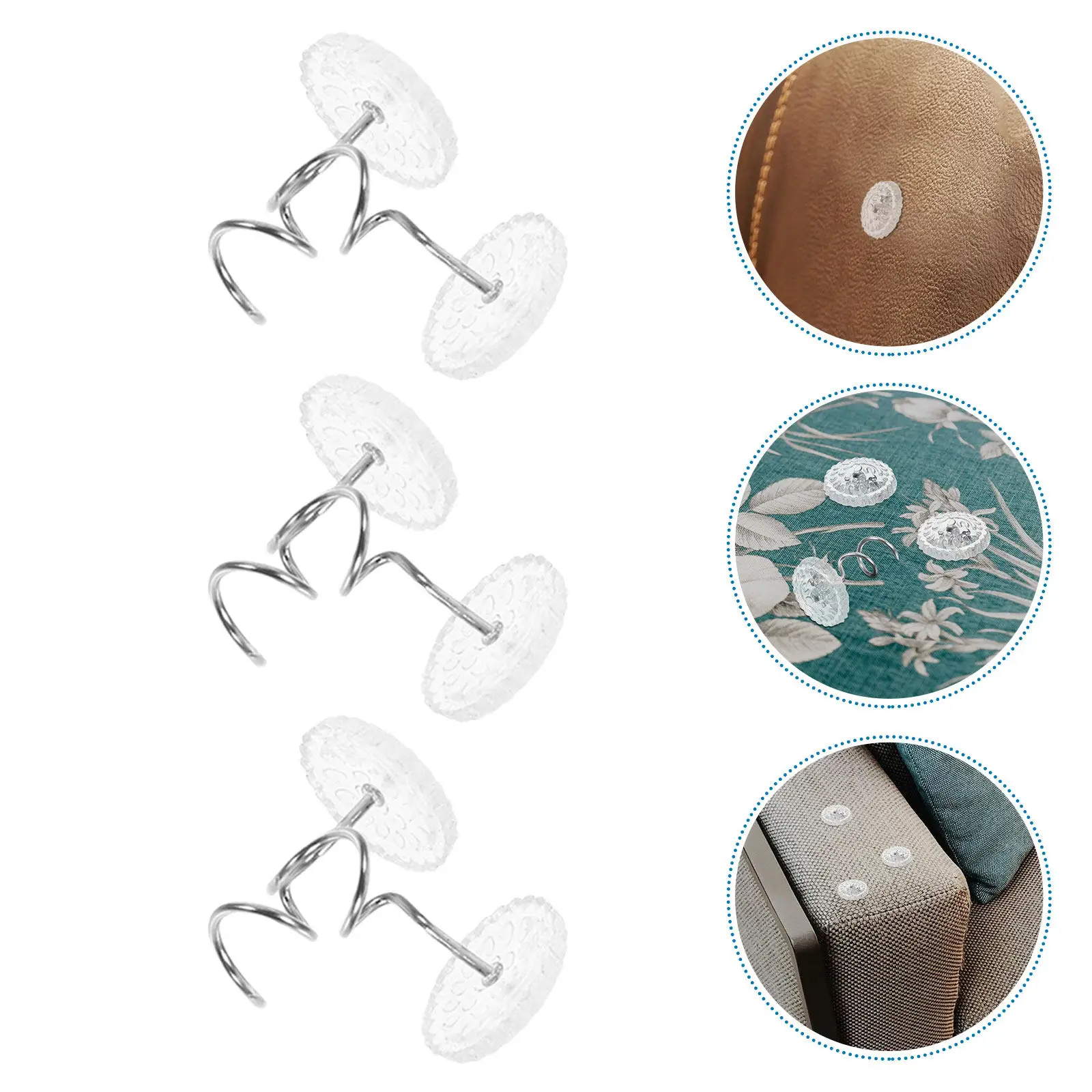 150Pcs Bedskirt Pins Clear Twist Upholstery Tacks No-Slip Sofa Cover Fasteners Slipcovers Holders Secure Furniture Grippers