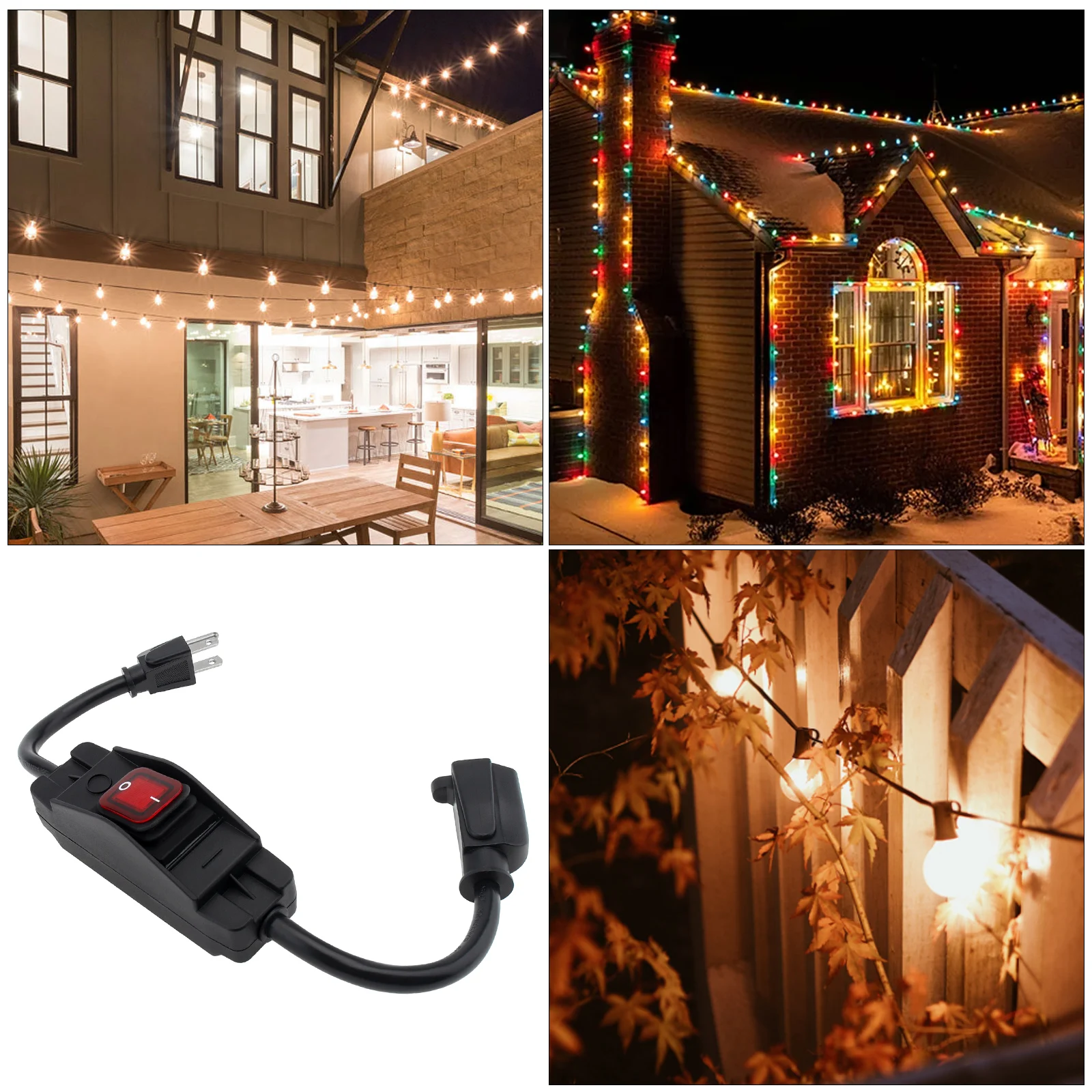3 Prong Extension Cord Heavy Duty Outdoor Waterproof Extension Cord for Lamp/ Printer / Appliances with Switch On/Off Power Cord