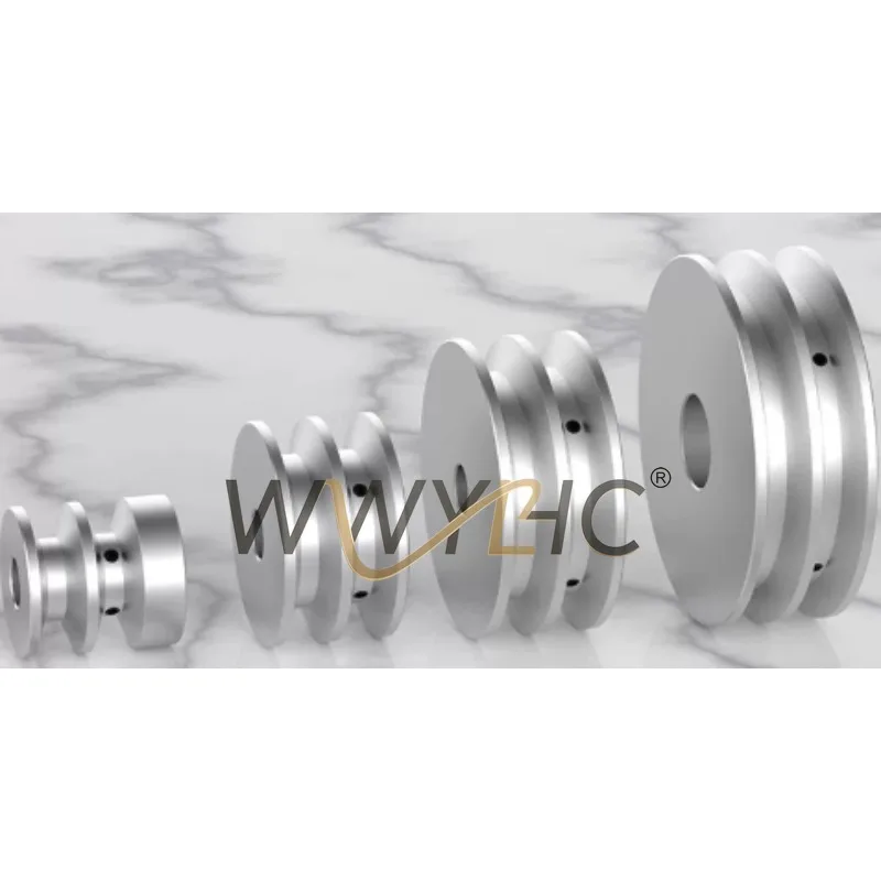 1PC OD 40-100mm Double V-Groove Aluminum Drive Pulley Suitable for A-Section V-Belt