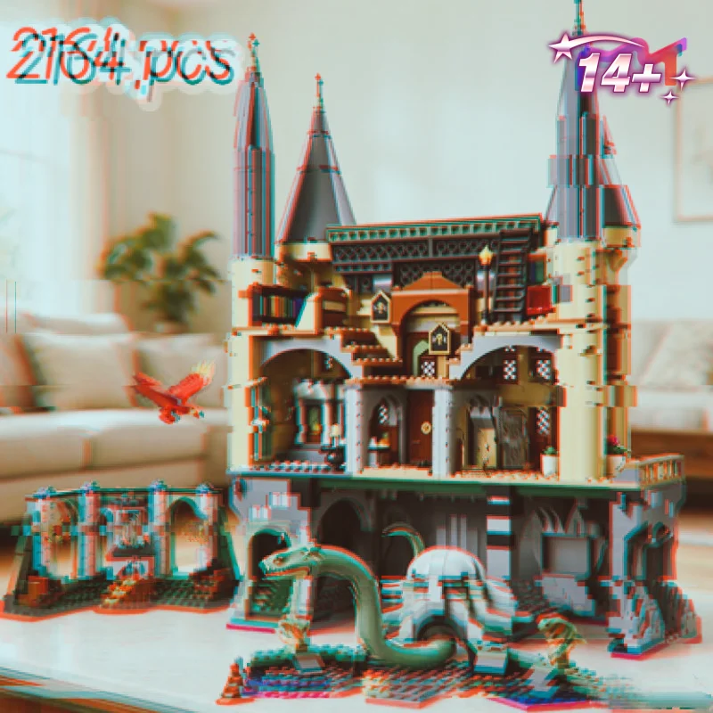 Textured Heavy Build Gothic Castle Building Blocks 2164pcs, Ancient Structure Replica Model For Adult Tabletop Collect And Show