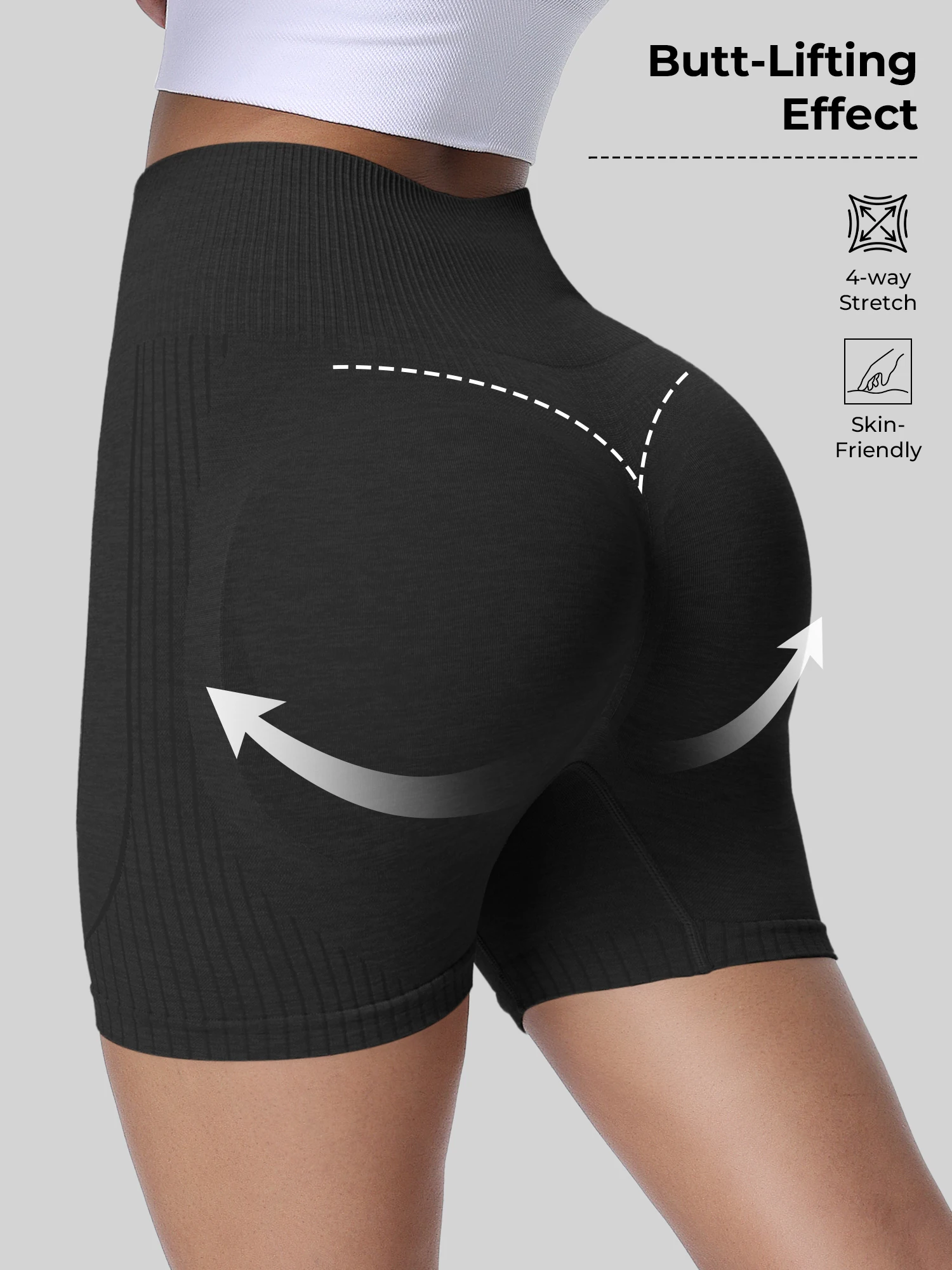 Pantaloncini da yoga elastici a vita alta, pantaloncini sportivi da corsa aderenti, attrezzatura per allenamento fitness, perfetti per le lezioni di base per principianti in palestra