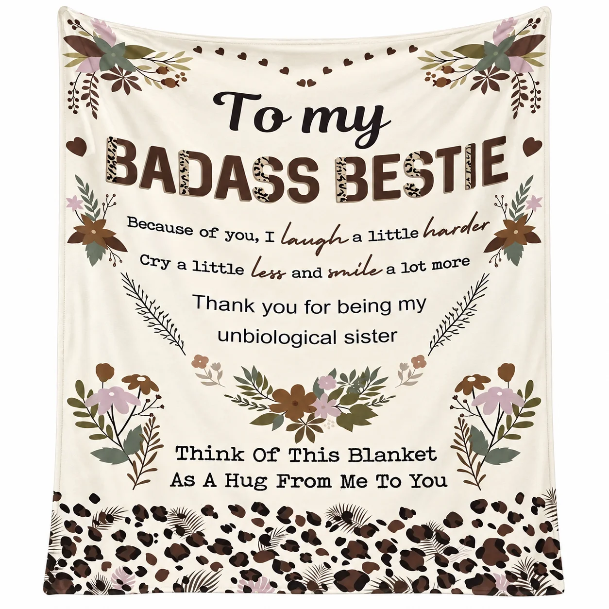 Sister Flannel Throw Blanket Best Friend Gift Plush Printed Blanket for Sofa Bed Travel Office Nap Patio Home Christmas Birthday
