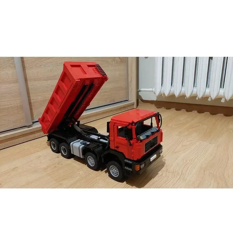 MOC-165256 F90 8 × 8 camión de transporte de carga clásico rojo modelo de bloques de construcción 2166 piezas niños juguete para regalo de cumpleaños