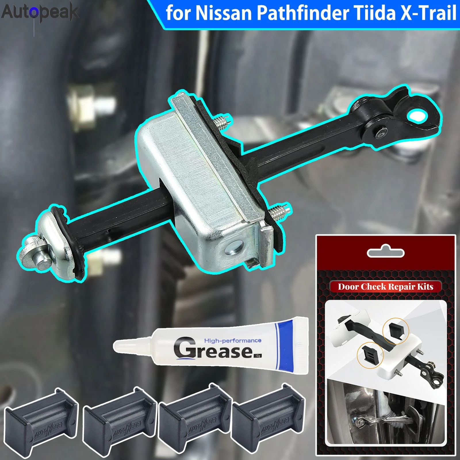 Home Security Door Reinforcement Lock - 車のドアチェックストラップ,修理キット,ストッパーの選択,日産パスファインダーr51,tiida c11,c13,x-trail,t31,note e11