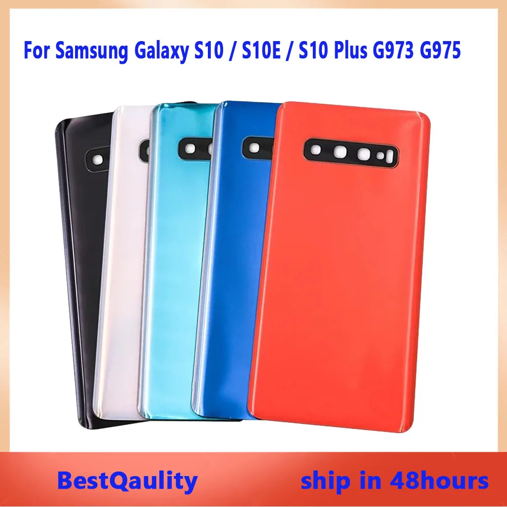 

For Samsung Galaxy S10 / S10E / S10 Plus G973 G975 Battery Back Cover Rear Door Glass Panel Housing Case Camera Lens Replace