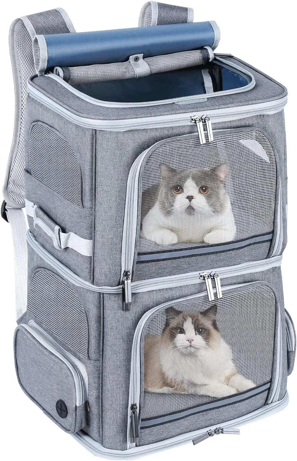 

Double Pet Carrier Backpack for Two Cats or Medium Dogs, Outdoor Travel and Picnic Companion