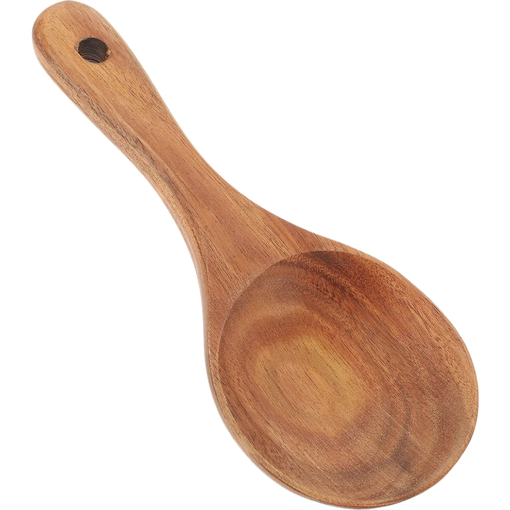 

2pcs Teak Wood Rice Spoon Set Natural Non-Stick Spatula For Cooking Serving Kitchen Tableware Wooden Paddle
