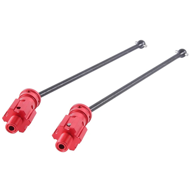 2PCS Thicker Metal Front Rear Drive Shaft Driveshaft Dogbone CVD Replacement Parts For Traxxas 1/6 XRT RC Car Upgrade Parts ,Red