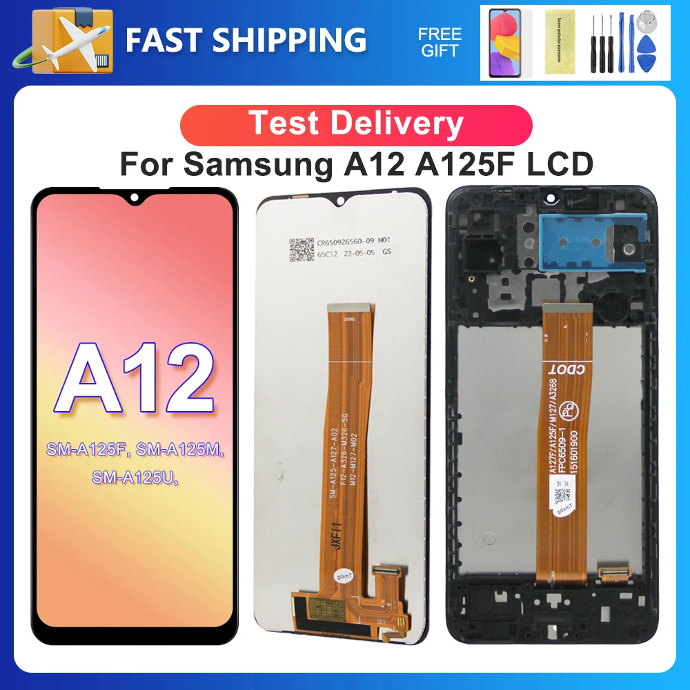 A12 For Samsung 6.5''OEM For A125F A125M A125U A125N A125W LCD Display Touch Screen Digitizer Assembly Replacement