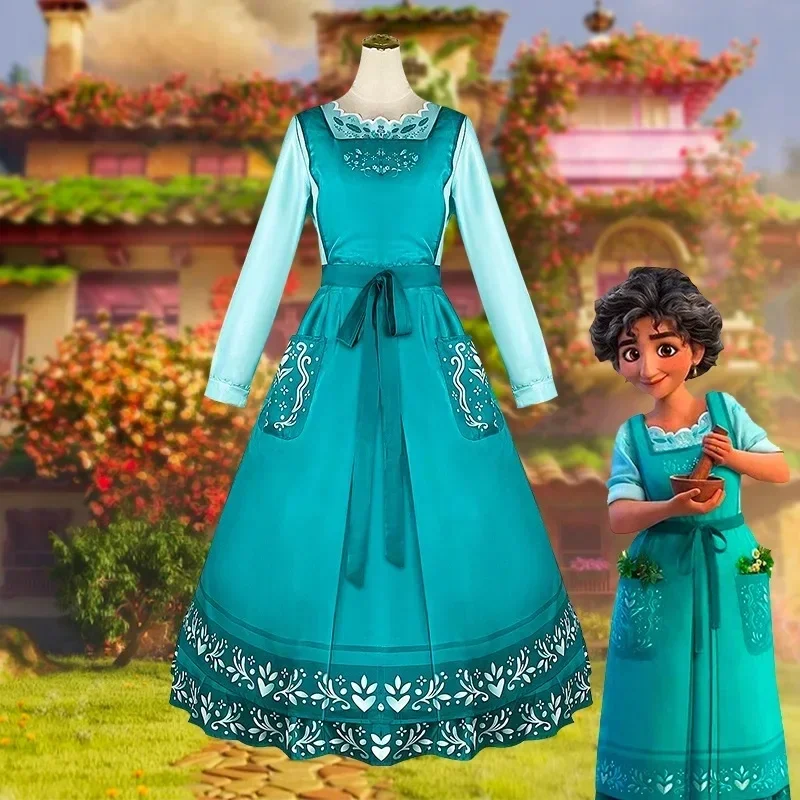 Nuevo Disfraz de Cosplay de Julieta Madrigal de Encanto 2026, Vestido de Manga Larga para Halloween, Carnaval, Fiestas de Disfraces para Mujeres COS