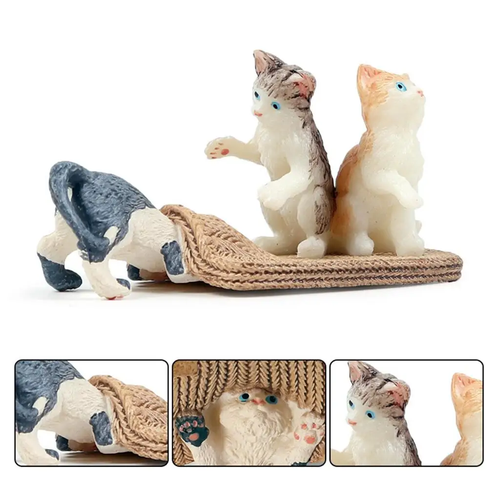 

PVC Cat Miniature Toy Set Animal Figurines Collectible Desktop Ornament Fun Toys for Children and Party Decor