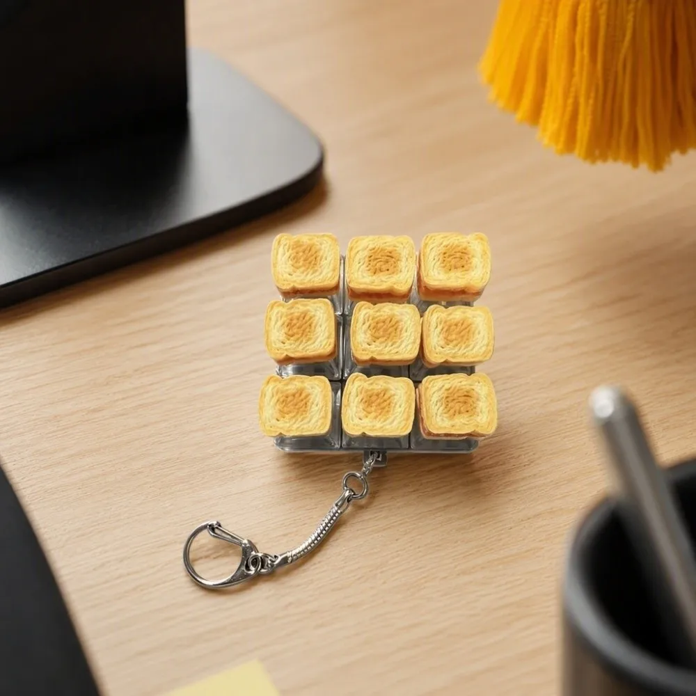 Cute Glow Design Decompression Button Simulation Keyboard Burger Sandwich Mini Keyboard Pendant Transparent Dual-Tone Luminous