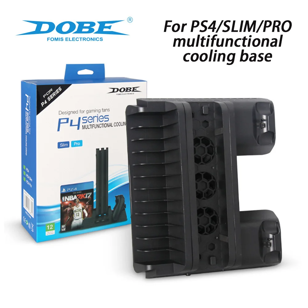 For PS4/SLIM/PRO multifunctional cooling base for PS4 base cooling fan+disc holder+dual charging TP 4-882