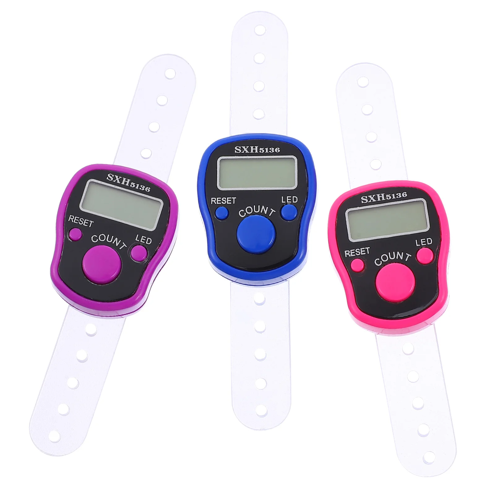 3 Pcs Counter LED Finger Electronic Digital Intelligent Handheld Tally Resettable