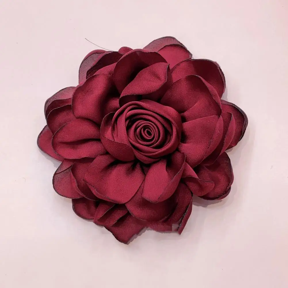 

Satin Rose Brooch Versatile Rose Fabric Flower Accessory Hair Clip Corsage Diy Suit Lapel Clothing Bags Women's Floral