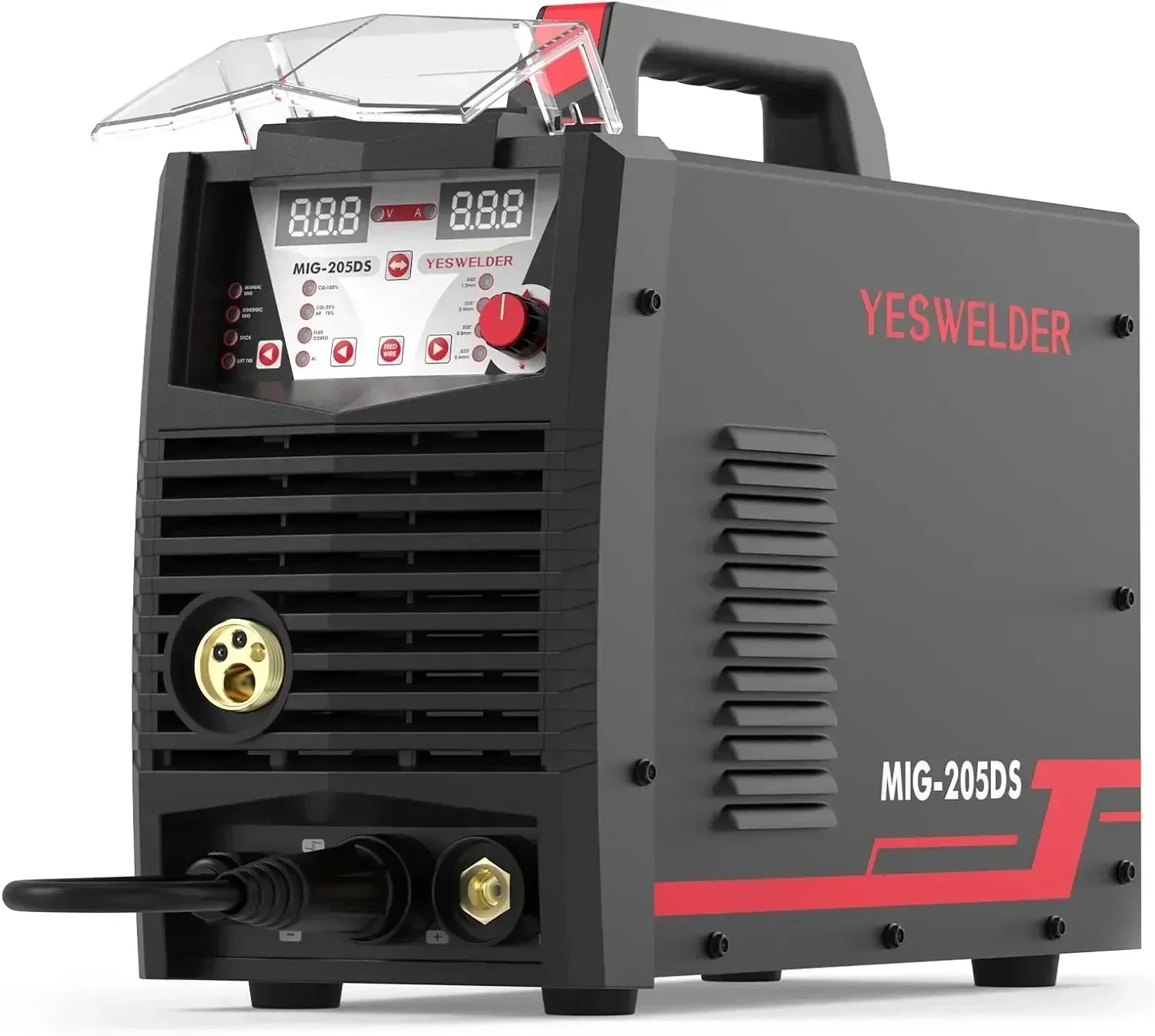 

Digital MIG-205DS MIG Welder,200Amp 110/220V Dual Voltage, Gas Gasless MIG Welding Machine MIG/Lift TIG/ARC