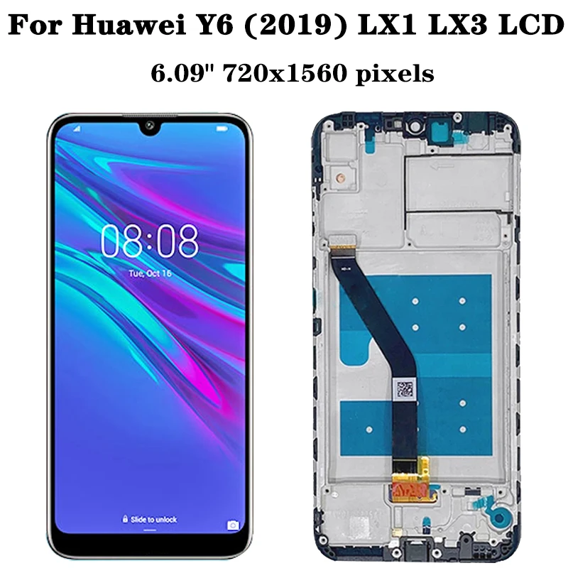 6.09\'\' Test For Huawei Y6 2019 MRD-LX1F LX1 LCD Display Touch Screen Digitizer Replacement For Huawei Y6 Pro 2019 MRD-LX2