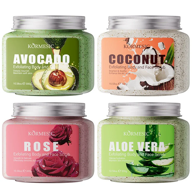 Avocado Coconut Rose Aloe Body Facial Flake Sugar Scrub Deeply Clean All Skin Types Moisturizing Facial Flake