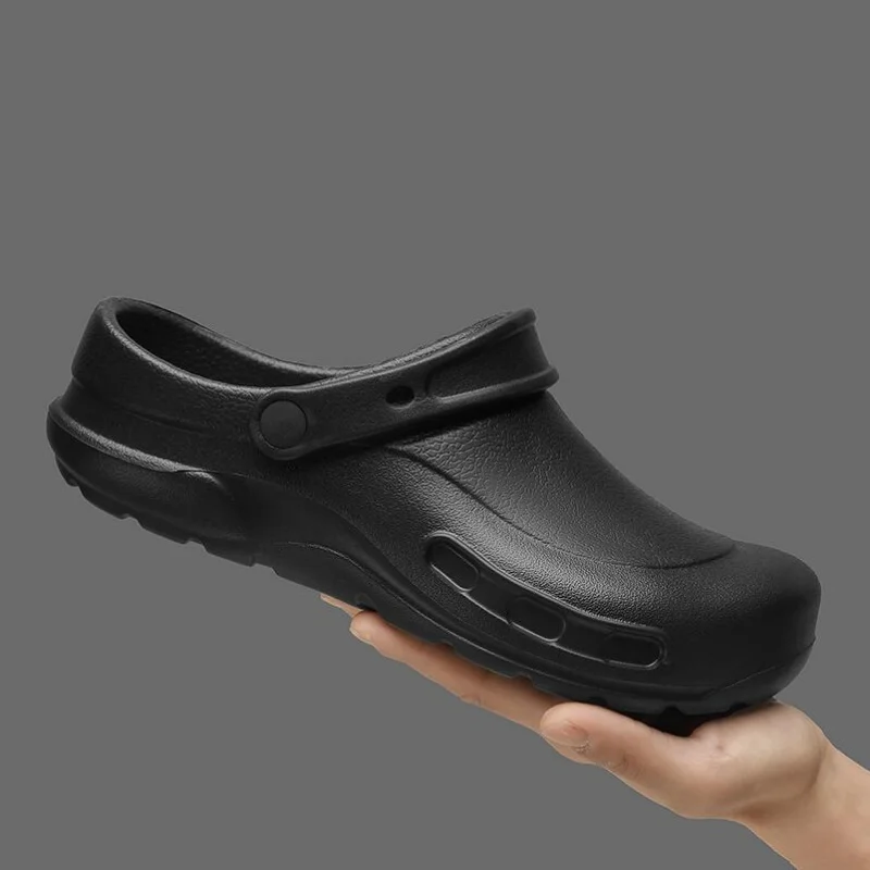 

Men's Wide Fit Chef Shoes Slip Resistant Garden Work Sandals with Arch Support Waterproof for Food Service