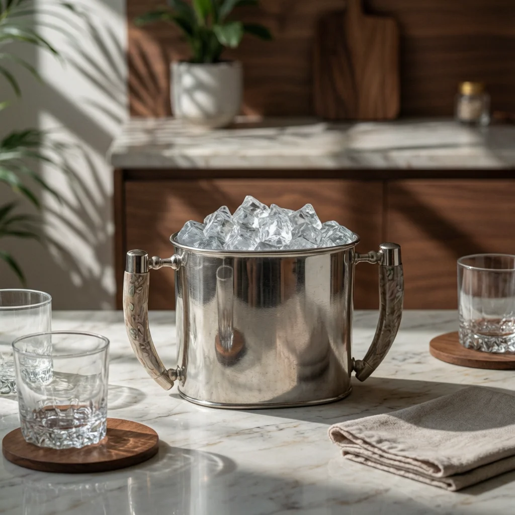 Wine Tub with Handles Insulated Champagne Tub Metal Wine Cooler Tabletop Beverage Tub with Handles Stylish for Hosts
