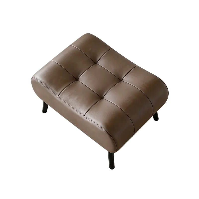 Stool with Solid Wood & Plywood Frame, High Resilience Sponge, Scratch-Resistant Fabric, Light Luxury for Living Room Decor