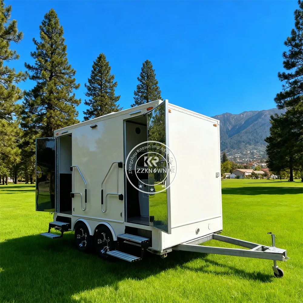 High-Quality Luxury Bathroom Restroom Trailer Mobile Sanitation Unit Movable Portable VIP Toilet Trailer with Waste Tank