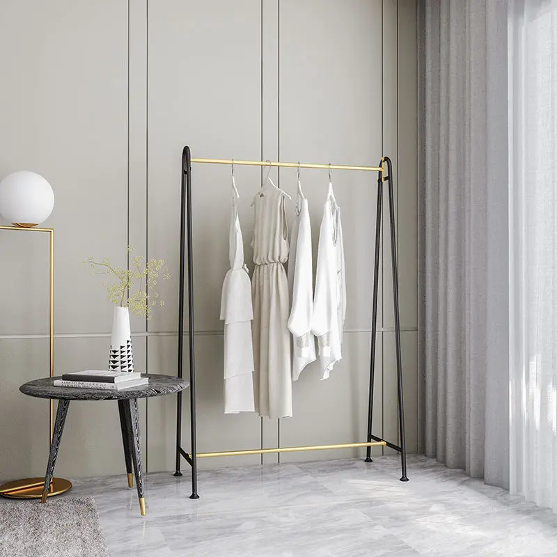 Custom.[1241 People] Iron Hanger Floor Vertical Clothing Store Display Stand Floor Clothes Rack Coat Rack Home Bedroo